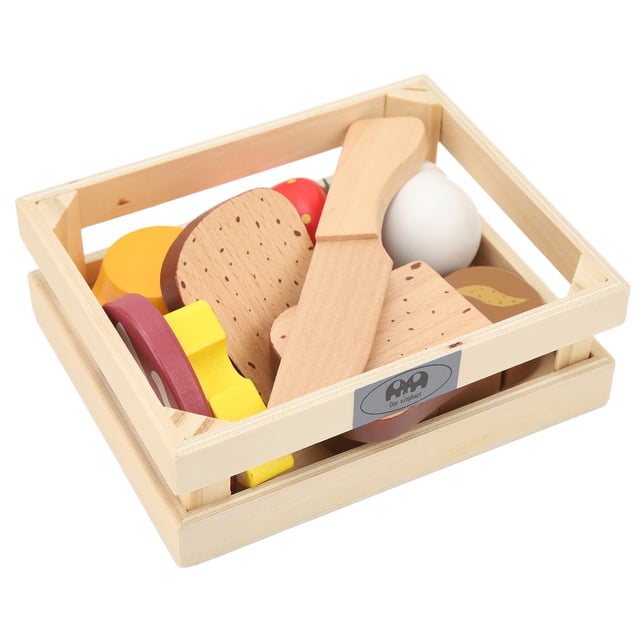 Juego de Comida de madera Jadeshay CON caja de Almacenamiento