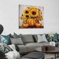 thumbnail image 2 of JRXY Fall Wall Art Canvas Pumpkin Decor Rustic Farmhouse Sunflower Pictures Kitchen Bedroom Living Room Dining Autumn Harvest Prints Halloween Home Dec16x16in 20x20 in, 2 of 4