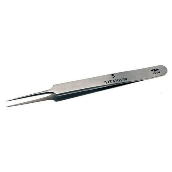 AVEN 18062TT Precision Tweezer, Titanium, 4-1/2 In