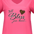 thumbnail image 3 of Inktastic Well Bless Your Heart with Leopard Print Women's Plus Size V-Neck T-Shirt, 3 of 4