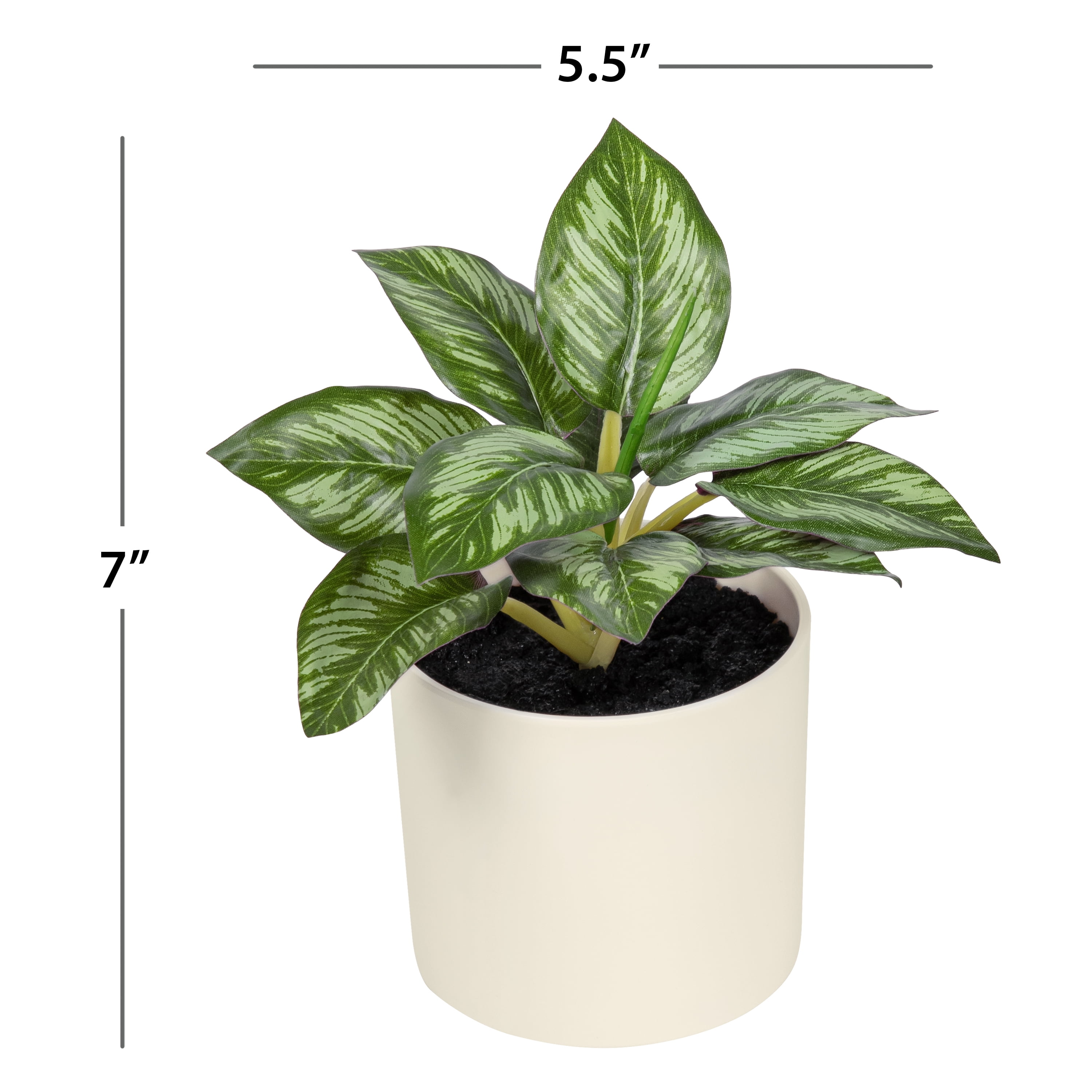 Mainstays 6.5" Artificial Purple Leaf Plant in Cream Pot