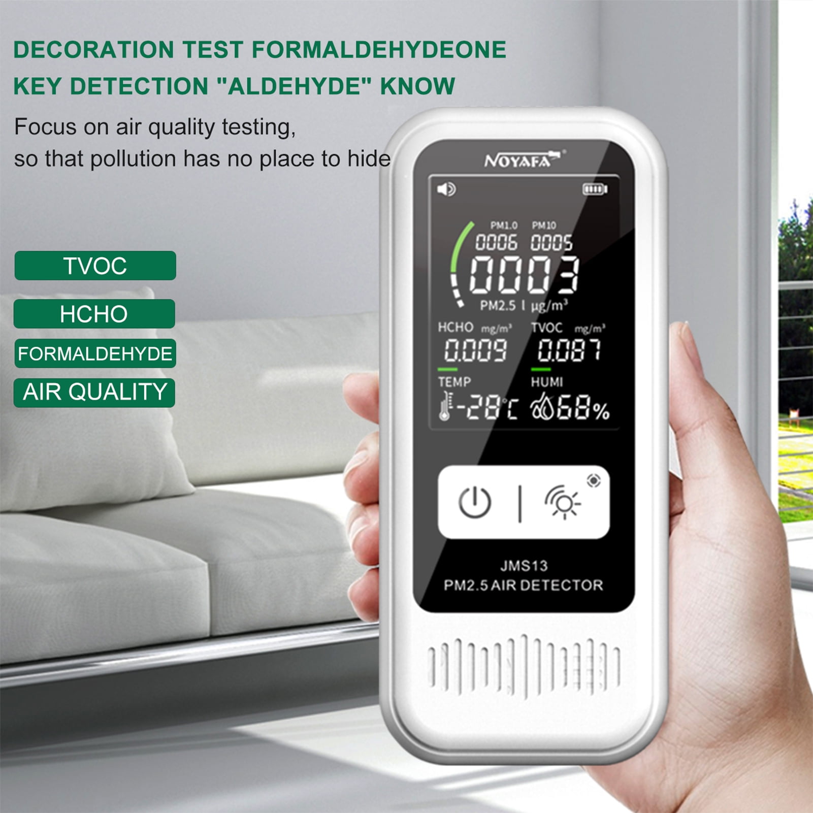 Air quality tester,Quality Tester Pm2.5 Thermometer Pm2.5 Temperature Tester Pm2.5 Air Quality Reable Lcd Adben Qisuo