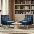 thumbnail image 4 of HELLHERO Stain Protection Elastic Bottom Armless Accent Chair Cover for Armless Chair, Accent Chair Protector Cats and Music, 4 of 8