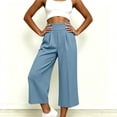 thumbnail image 5 of Noric Women's High Waist Wide Leg Capri Pants with Button Casual Loose Fit Summer Dressy Trousers, 5 of 8