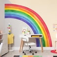 thumbnail image 5 of Large Rainbow Wall Decals, Mural Watercolor Half Rainbow Wall Stickers Peel and Stick Vinyl Wall Art Decor for Girls Bedroom Kids Nursery Living Room Playroom Toddler, 5 of 10