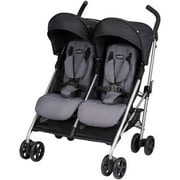 Angle View: Evenflo Minno Double Seat Compact Fold Twin Baby Travel Stroller, Glenbarr Grey