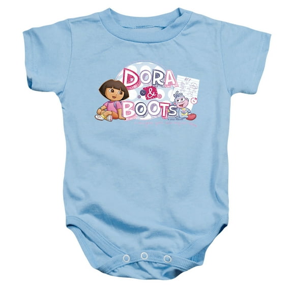 Popfunk Dora The Explorer Amigos Por Siempre Unisex Infant Snap Suit for Baby, Light Blue, Small