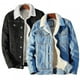 thumbnail image 1 of Chaqueta de invierno y otoño para hombre, de mezclilla con forro polar grueso, chaqueta vaquera de invierno, abrigo, chaqueta de terciopelo con solapa, parkas de piel para hombre., 1 of 4
