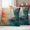 Lake Blue Turquoise Red Orange, variant on Colorful Ship Outdoor Waterproof Pillow Covers, Modern Abstract Art Ombre Oil Painting Decorative Square Throw Pillowcase Sofa Cushion Sham for Patio/Couch/Chair, 16"x16" 2 Pack
