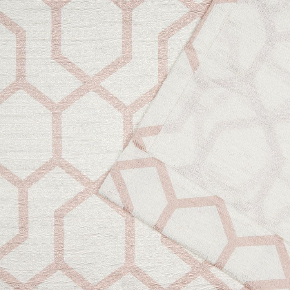 Nicole Miller Hexa Geometric Print Hidden Tab/Rod Pocket Top Light Filtering Curtain Panel Pair, 54"x96", Blush