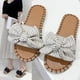 thumbnail image 1 of Sandalias de verano para mujer, sandalias planas con nudo de lazo, zapatos romanos, sandalias informales con punta abierta Wmkox8yii  ytu8546, 1 of 9