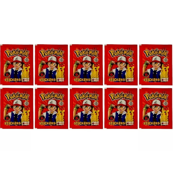 Lot of (10) 1999 Topps Merlin Pokémon Stickers Series 1 Packs