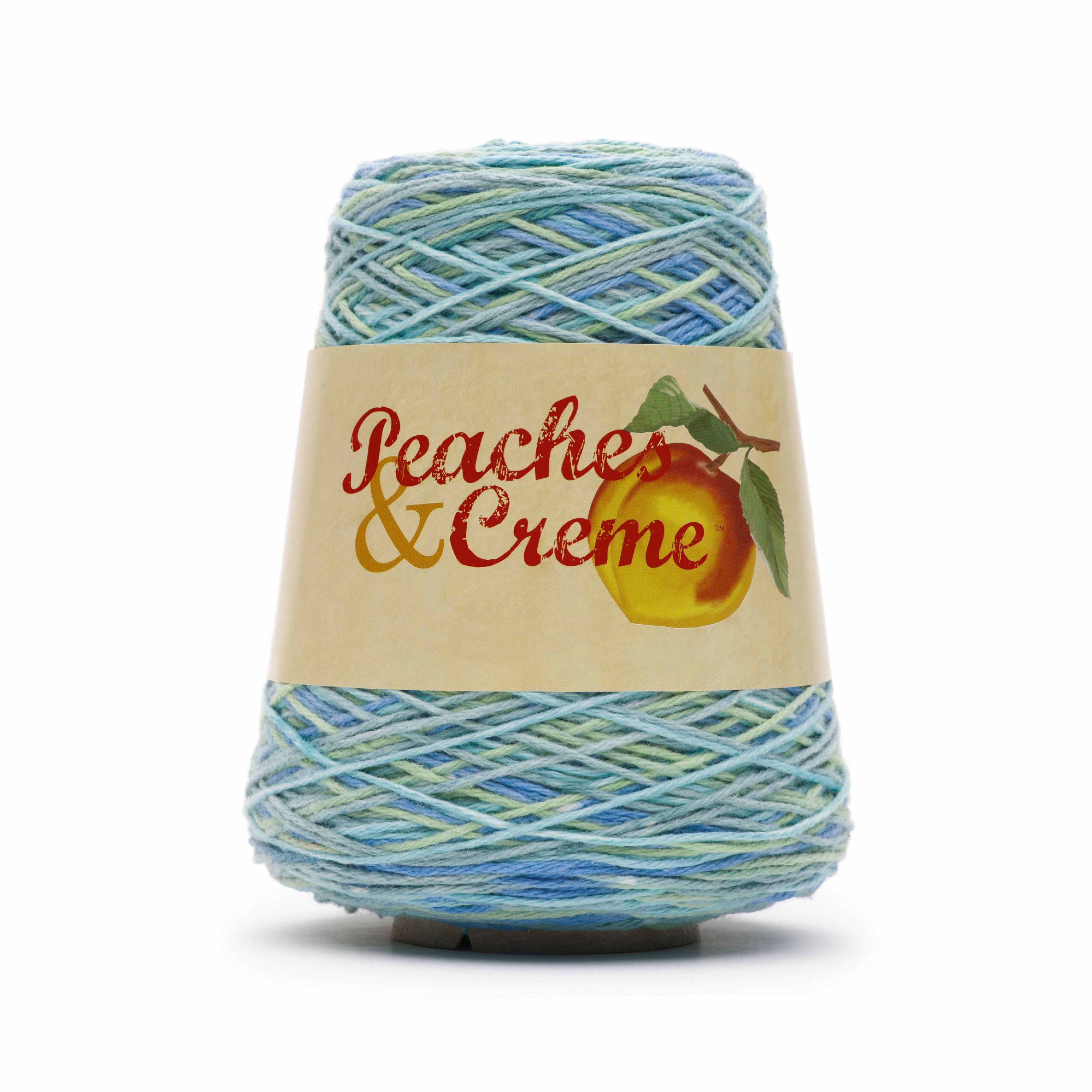Peaches & Crème Peaches & Creme Cone 4 Medium Cotton Yarn, Ocean Stripes 14oz/400g, 674 Yards