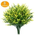 thumbnail image 2 of 8 Bundles Artificial Flowers Plastic Fake Outdoor Plants Faux Uv Resistant Decor, 2 of 2