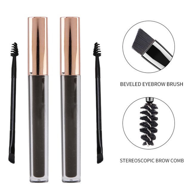 Kit De Tinte En Gel Para Cejas, 2 Uds., Fácil De Dibujar Y Colorear, Gel Voluminizador De Cejas Antimanchas, Alta, Larga Duración, Portátil, Cepillo De Doble Función