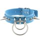 thumbnail image 1 of Moda personalidad remache doble círculo clavícula collar collar mujer joyería (azul claro), 1 of 1
