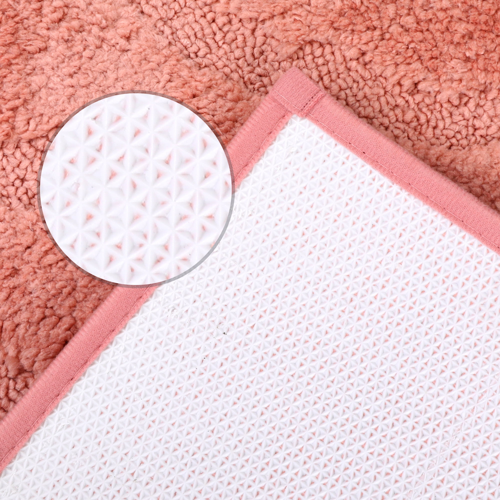 Unique Bargains Bath Rugs Non Slip Washable Soft Absorbent Mat Quick Dry Pink 20" x 32"