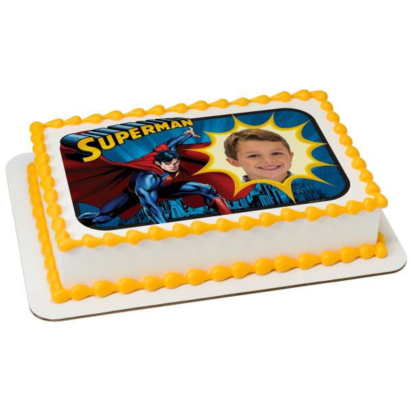 Superman Saves the Day Edible Cake Topper Image Frame