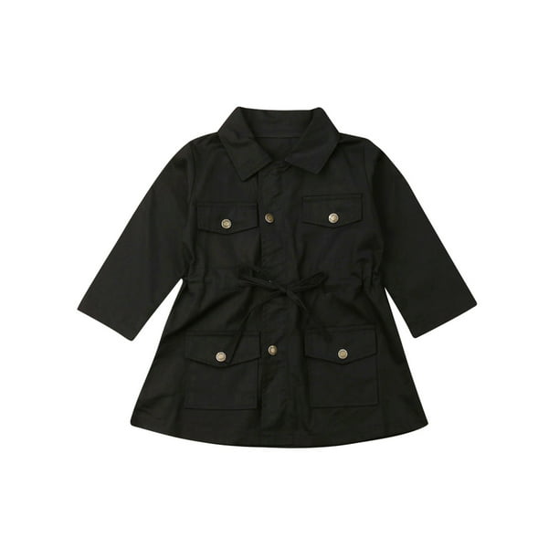 Double Ted Trench Coat, Toddler Trench Coats Black And White Market