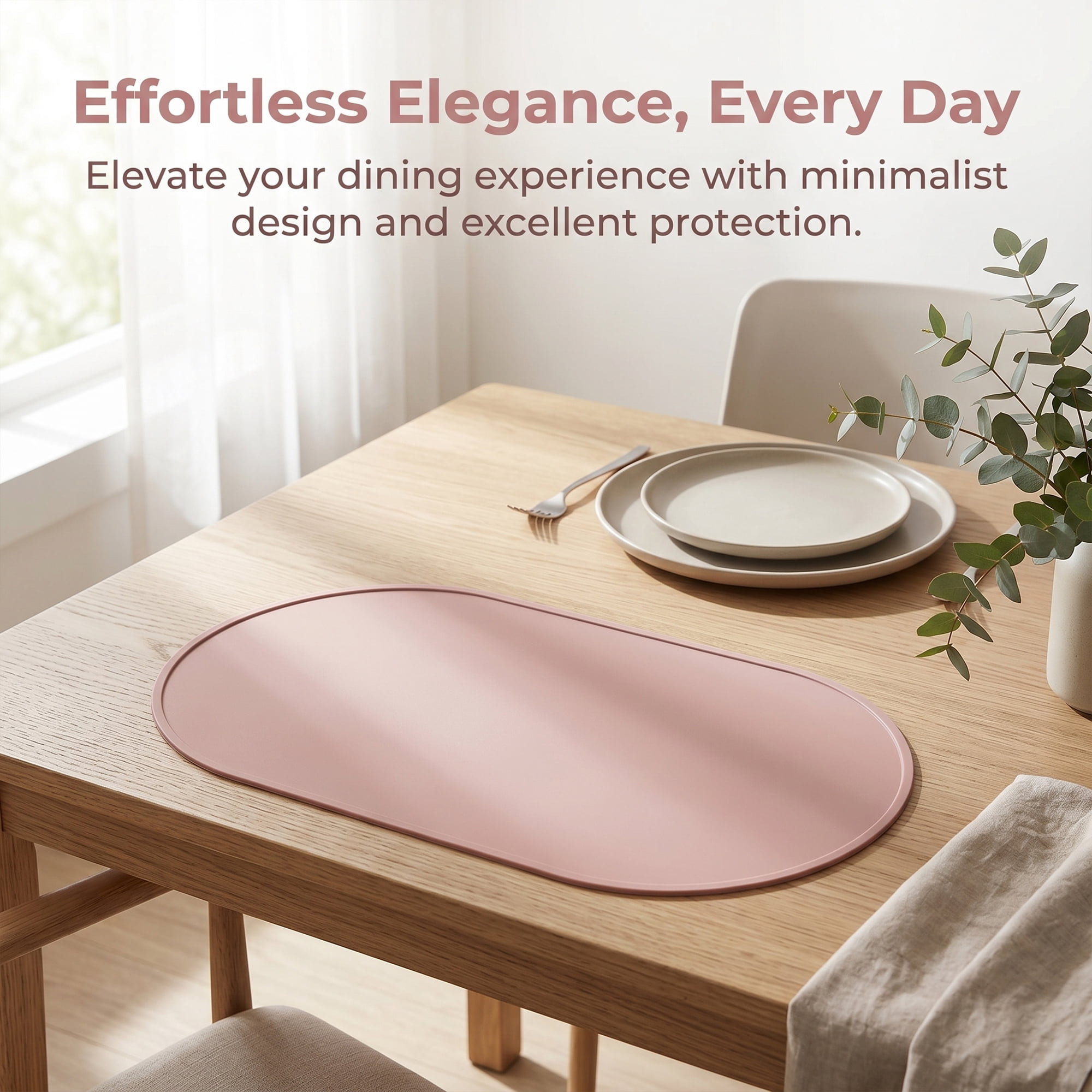 Unique Bargains 6 Pack Silicone Placemats for Kitchen Dining Table Decor Brown 21"x11"