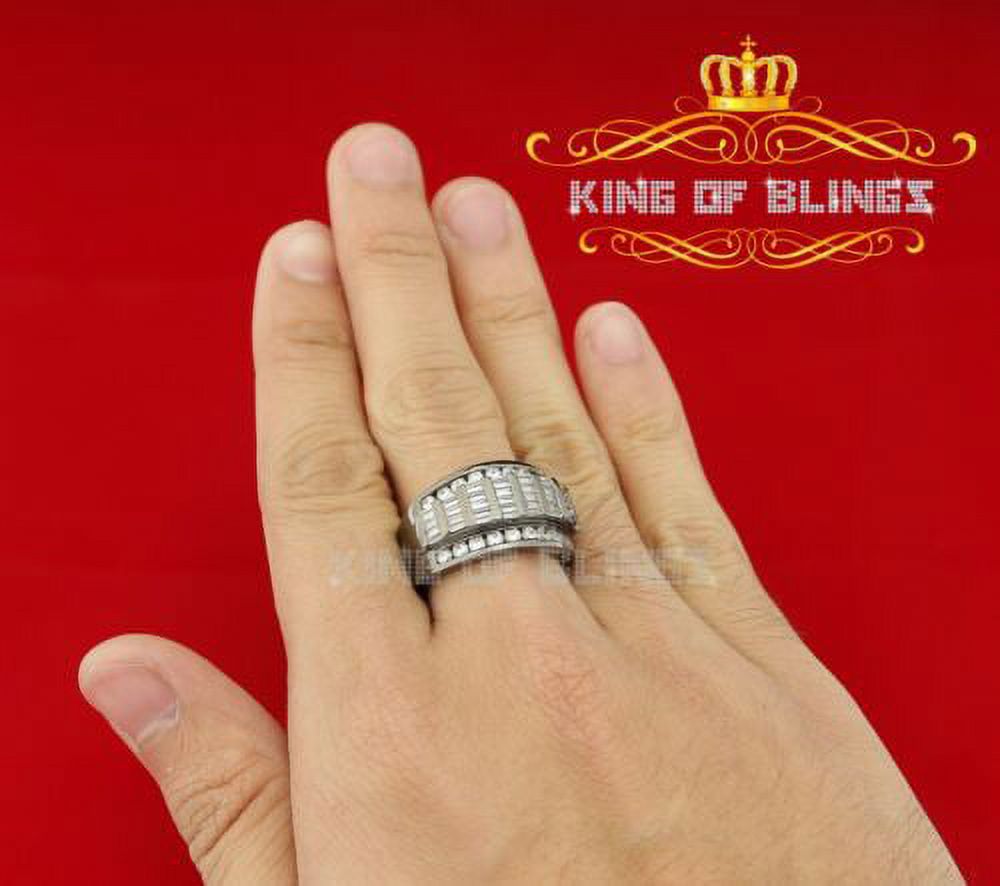 King Of Bling's 10k Yellow Gold Finish Lab Created Diamond Silver Men/Women Stud Earring