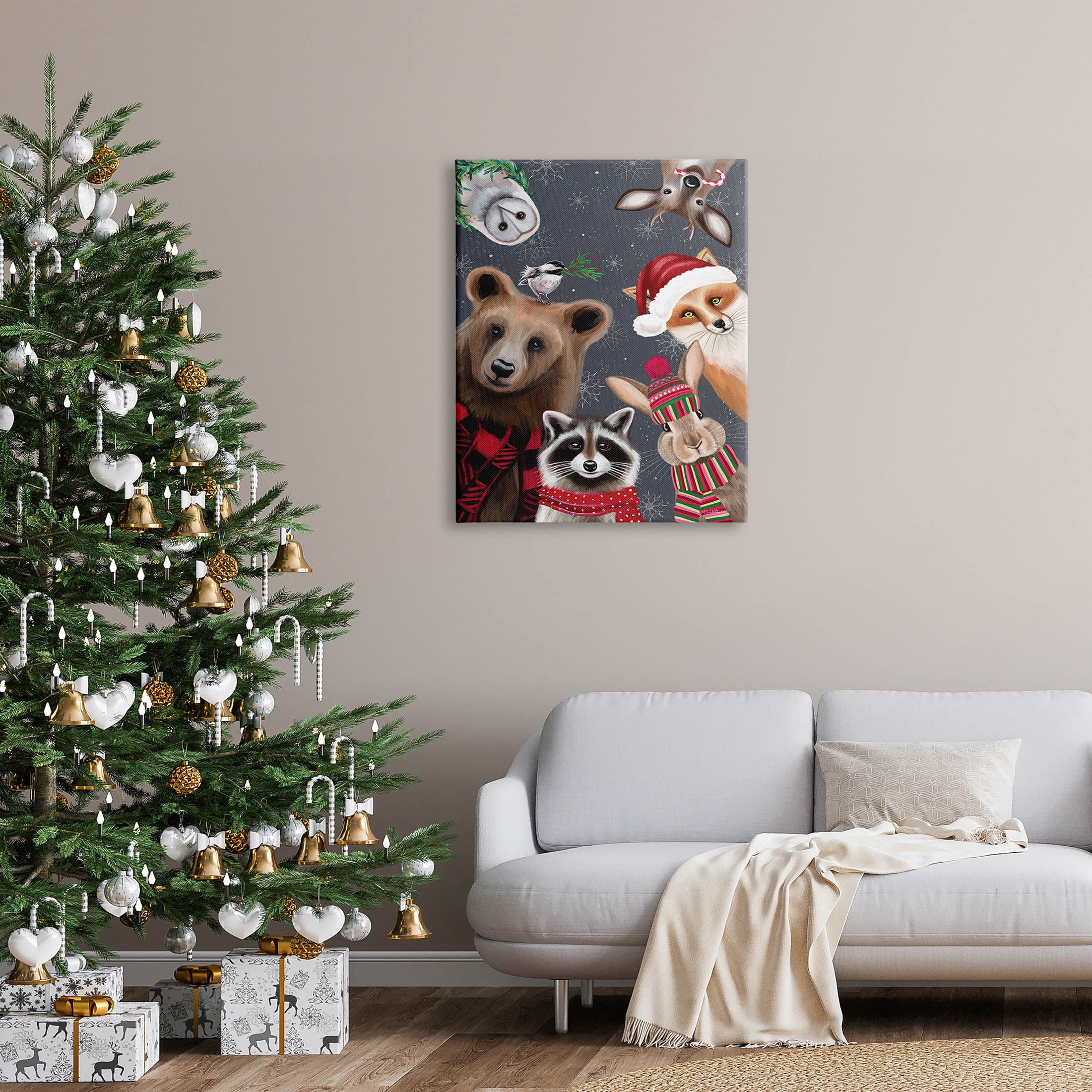Stupell Industries Cozy Woodland Creatures Patterned Graphic Art Gallery Wrapped Canvas Print Wall Art, Design by Elizabeth Tyndall