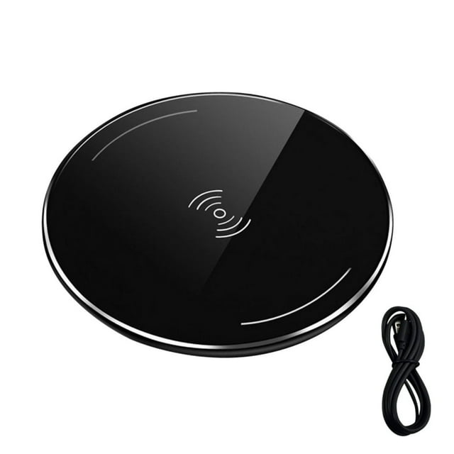 Tapis de Chargement Sans Fil Téléphone Intelligent Chargeur Rapide Bluetooth Alliage d'Aluminium Chargeur USB Noir