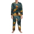 thumbnail image 3 of Sikiie Whimsical Starry Night Scene Mens Pajama Set, Soft Warm Long Sleeve Sleepwear, Cozy Button-Down Pjs for Men-Large, 3 of 7