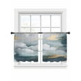 thumbnail image 2 of Cloud Effect Sheer Curtains 54 Inches Long 2 Panels Modern Watercolor Marble Texture Light Filtering Semi Sheer Window Curtains Drapes for Bedroom Living Room 52"x54", 2 of 7