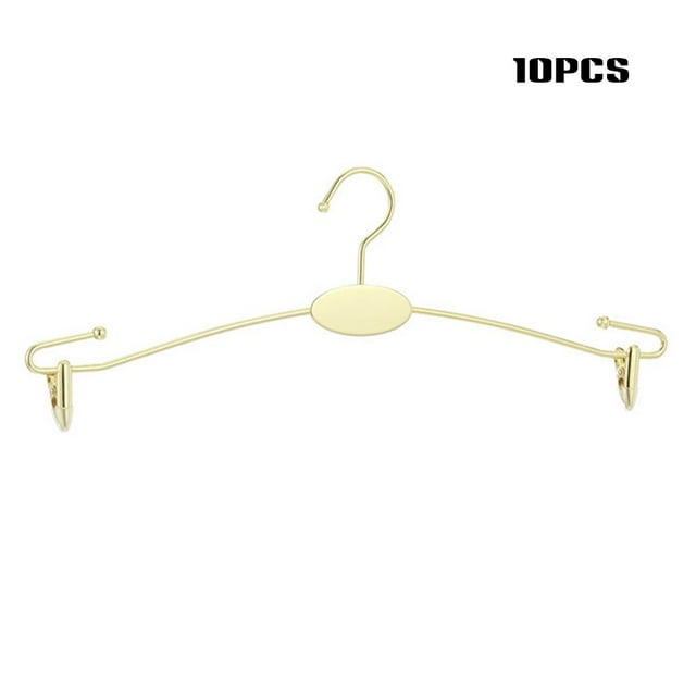 Metal Coat Hangers Sturdy Anti Slip for Closets Clothes Racks for Shirts Skirts(Gold 10pcs)