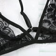 thumbnail image 3 of Topwoner Sexy Women Floral Lace Bra Black Lingerie Bustier Sheer Bralette Unpadded Camis Sleepwear, 3 of 8