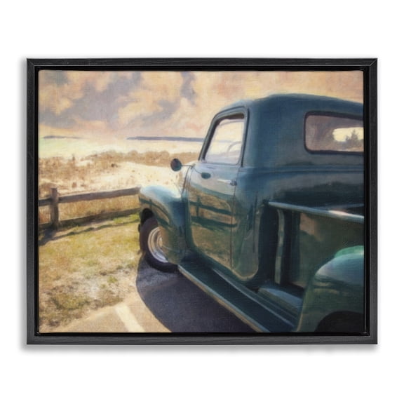 Stupell Industries Rustic Lodge Country Pickup Landscape Black Floating Frame Canvas Art, 31 x 25, by Graffitee Studios