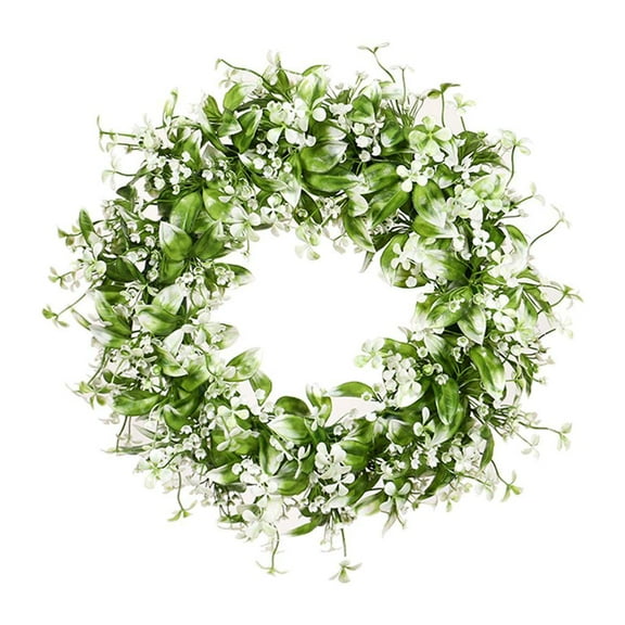 Large Artificial Wreath, Store Shop Welcome Front Door Wreaths, Farmhouse Greenery Wreath with Flower for Party, Wedding