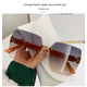 thumbnail image 3 of Gafas de sol de mujer modernas con montura grande, gafas adelgazantes, sin marco, con borde para fotografía callejera, gafas de sol de moda personalizadas, 3 of 5