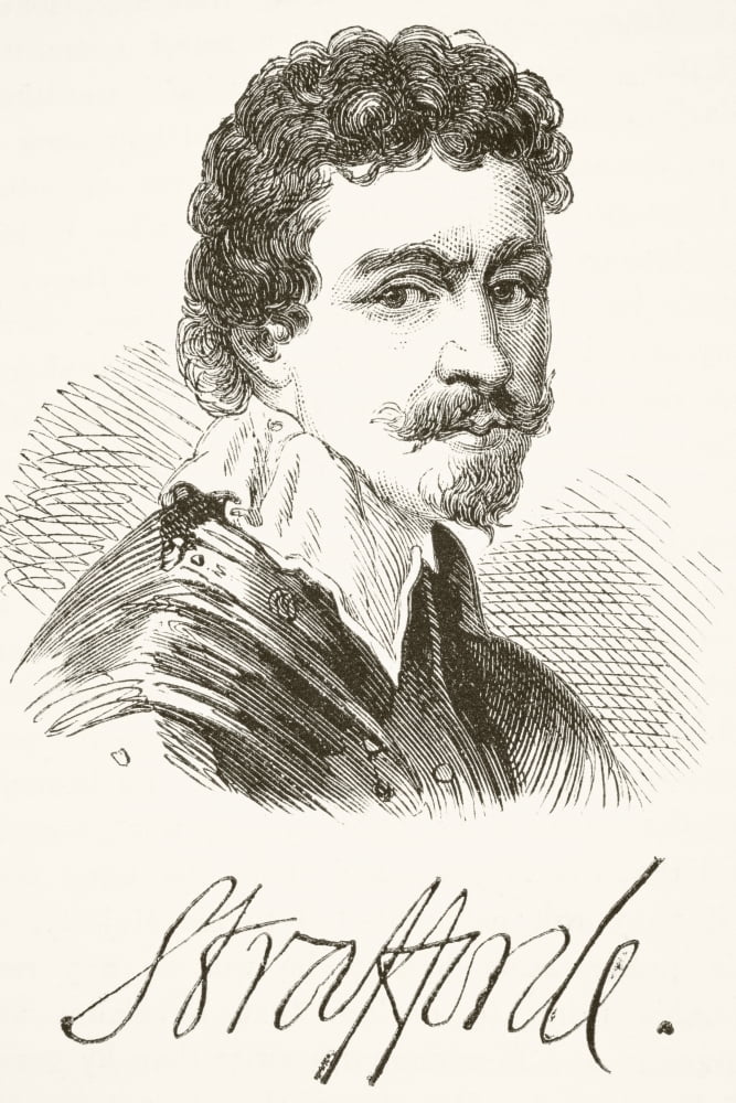 Sir Thomas Wentworth 1St Earl Of Strafford 1593 1641 Baron Of Raby Aka Sir Thomas Wentworth Baron Of Newmarch And Oversley Portrait And Signature From The National And Domestic History Of England By W