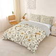 thumbnail image 3 of Erosebridal Gold Floral Duvet Cover Set, Chic Bird Bedding Full for Girls, Gray Reversible, 3pcs 1 Duvet Cover and 2 Pillowcases, No Comforter, 3 of 6