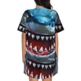 thumbnail image 6 of Fuzoiu Cartoon Cute Shark Print Women's Short-Sleeved Pajama Set,Lounge Sleepwear Set,Womens Pajama Sets 2 Piece,Button-Up Top and Shorts with Pockets-3X-Large, 6 of 7