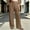 Brown, variant on Olyvenn Women's Linen-Blend Casual Pants, Elastic Drawstring Waist, Lightweight Breathable Trousers with Pockets for Daily Wear Brown M
