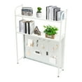 thumbnail image 6 of White Desk Bookshelf Organizer Rack, 2 Tier Desk Shelf with Grid Pane & Pegboard Hooks Set, Desktop Hutch Bookshelf Office Supplies Organizer, 6 of 26