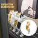 thumbnail image 3 of Estatua de gato de felpa Zulema Blanco Amarillo, 3 of 8