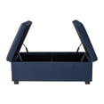 thumbnail image 4 of CorLiving Antonio Large Faux Leather Rectangular Ottoman with Double Storage, Dark Blue, 4 of 11