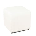 thumbnail image 4 of Benjara Lev Accent Ottoman- Square Cube SIlhouette with White Faux Fur 16 Inch, 4 of 5
