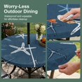 thumbnail image 5 of Round Outdoor Tablecloth with Umbrella Hole and Zipper, Vintage Slate Blue Starfish Tablecloth with Elastic Waterproof, Summer Coastal Beach Marine Life Patio Table Covers for 45" - 54" Pool Tables, 5 of 9