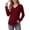 Wine, variant on Horkkom V Neck T Shirts for Women Casual Solid Color Long Sleeve Shirts Plaid Versatile Pullover Shirts, S-3XL