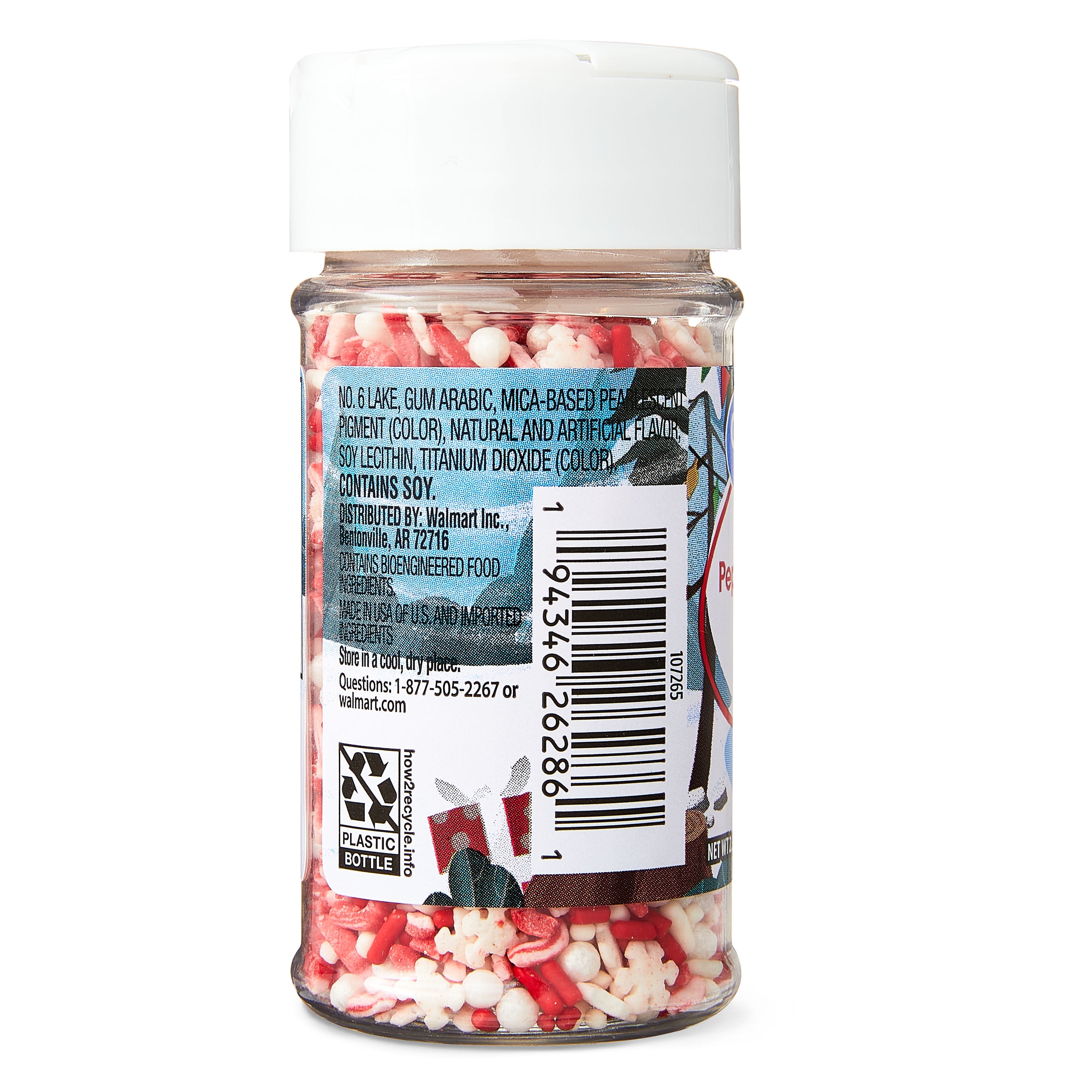 Great Value Peppermint Flavored Candy Cane Sprinkles, 2.3 oz