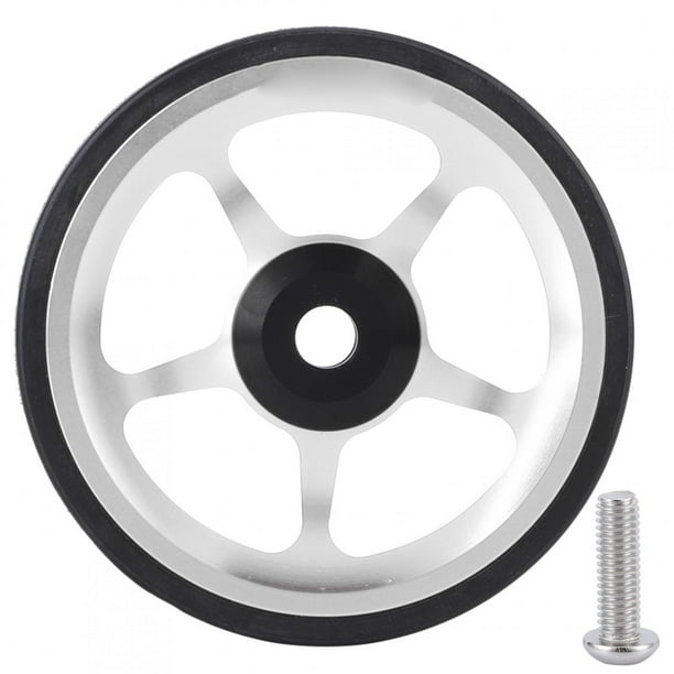 Roue Facile de Velo Roue de Poussee de Velo Execution Fine pour le Velo Roue Facile Argent Noir