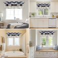 thumbnail image 5 of Curtain Valance for Windows Geometric Abastract Lines Kitchen Curtain Valances Black Blue Modern Art Valances Window Treatments Short Curtains for Kitchen Living Room Bedroom Home Decor 54x18 Inch, 5 of 9