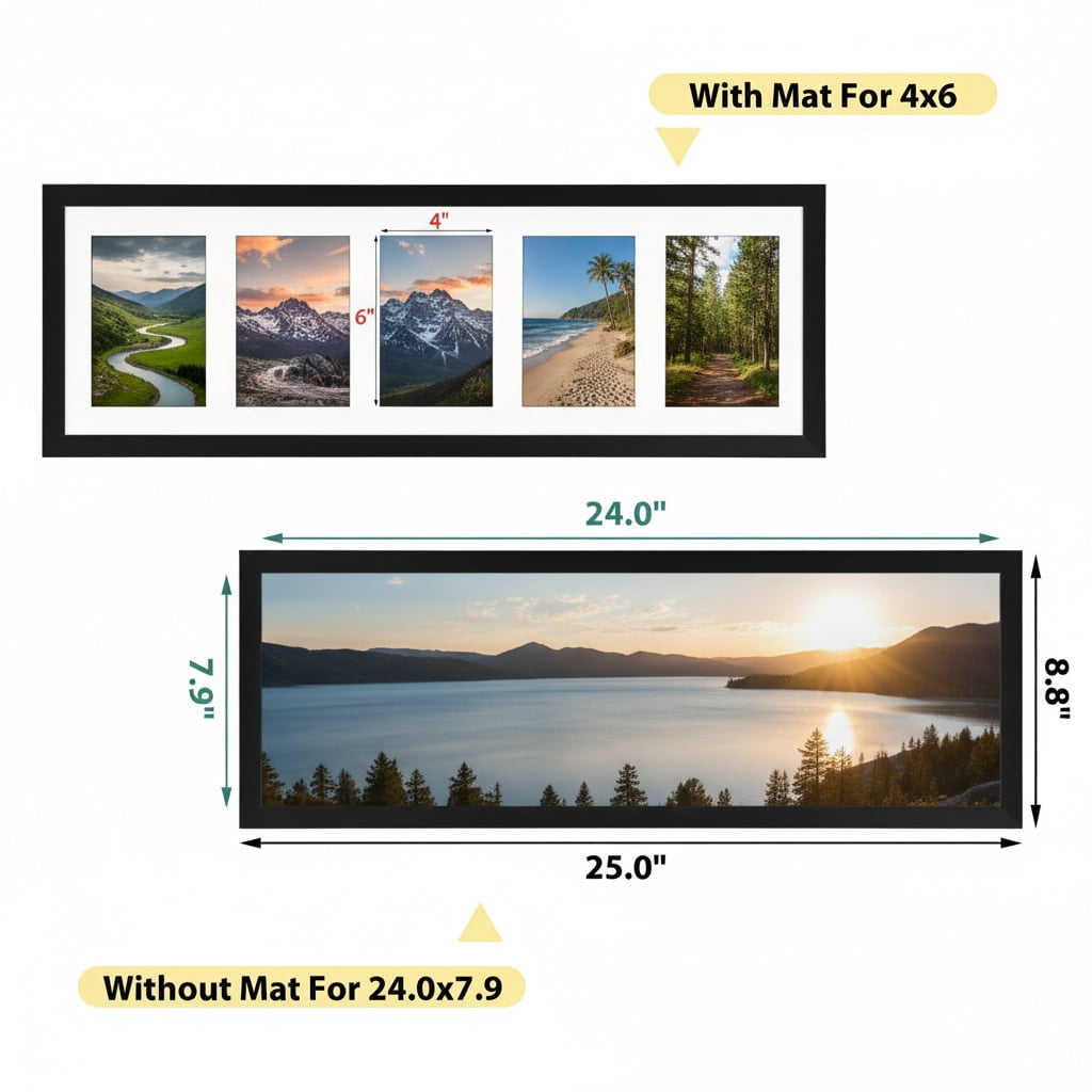 5 Opening 4x6 Collage Picture Frames Set of 2 for Wall Mounted