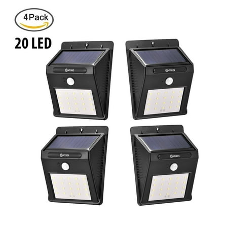 Patio Gift - Contixo S10 Solar Powered 20-LED Night Motion Sensor Outdoor Light Waterproof Driveway Door Patio wireless 4 pack