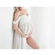 thumbnail image 4 of Vestido de maternidad para mujer, vestido largo elegante para fotografía de boda, vestido de noche Blanco L, 4 of 9